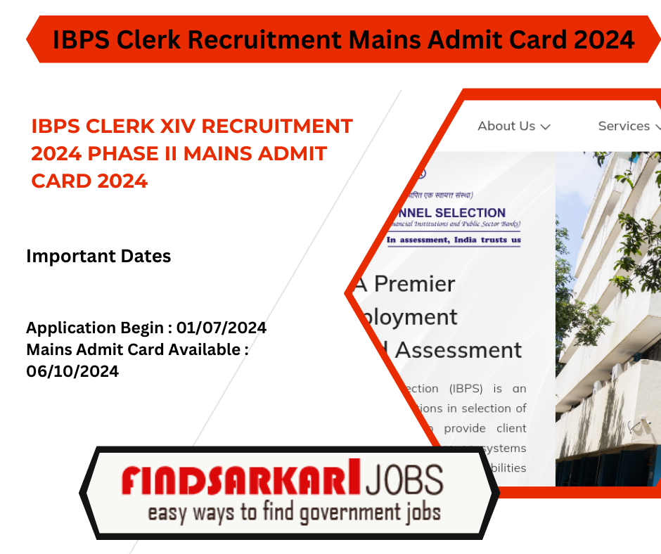 IBPS Clerk XIV Recruitment 2024 Phase II Mains Admit Card 2024