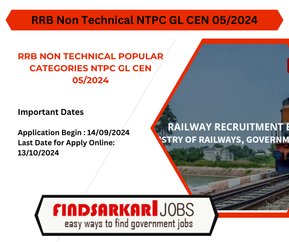 RRB Non-Technical Popular Categories NTPC GL CEN 05/2024