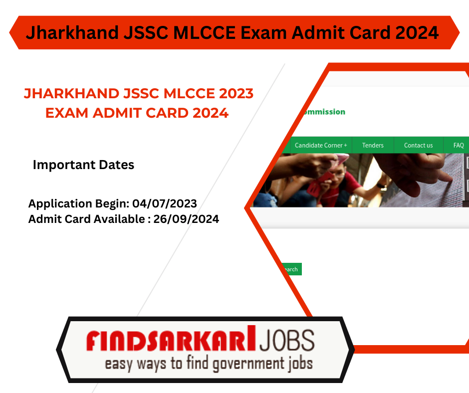 Jharkhand JSSC MLCCE 2023 Exam Admit Card 2024 