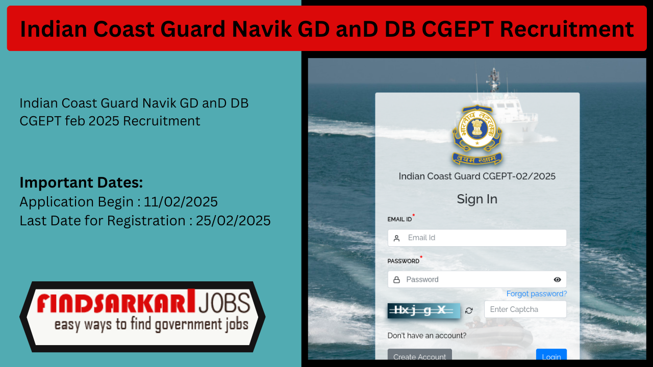 Indian Coast Guard Navik GD anD DB CGEPT Feb 2025 Recruitment