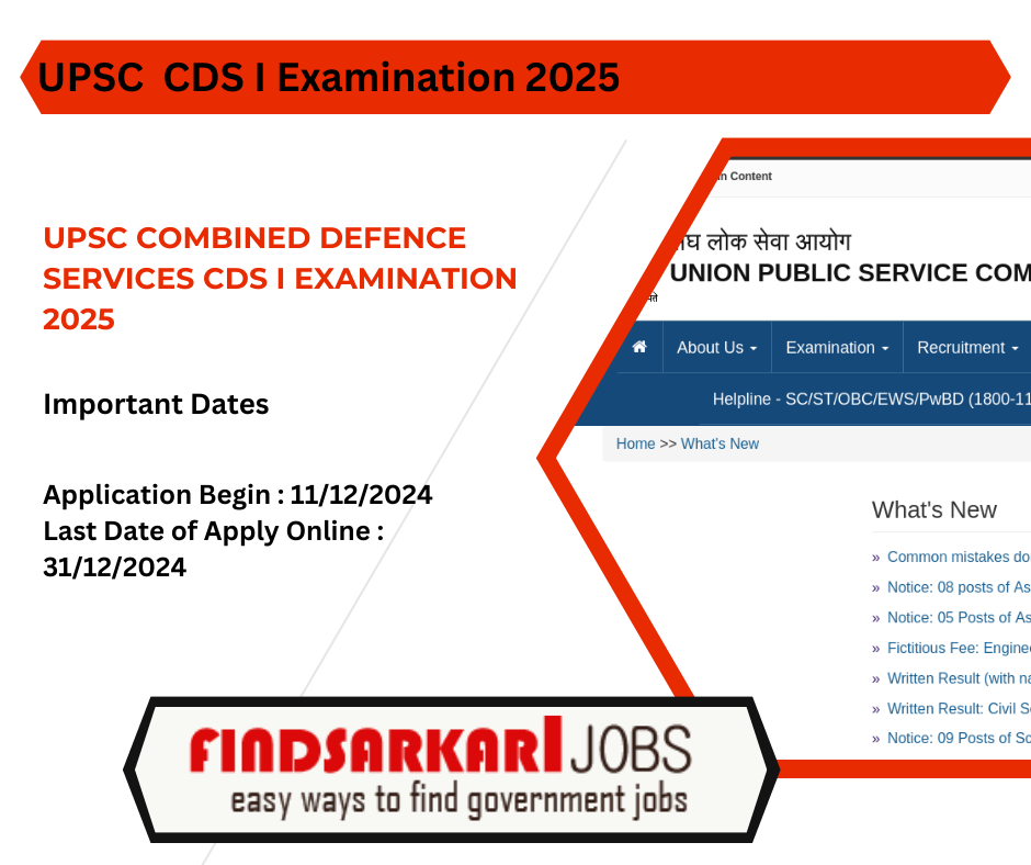 UPSC Combined Defence Services CDS I Examination 2025