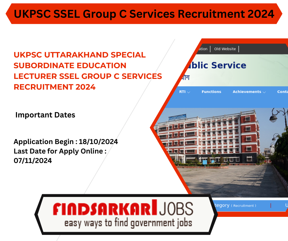 UKPSC Uttarakhand SSEL Group C Services Recruitment 2024