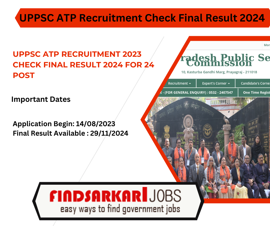 UPPSC ATP Recruitment 2023 Check Final Result 2024 for 24 Post