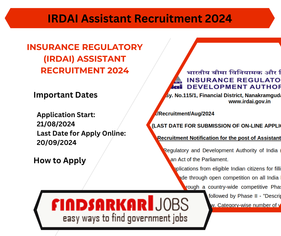 Insurance Regulatory IRDAI Assistant Recruitment 2024