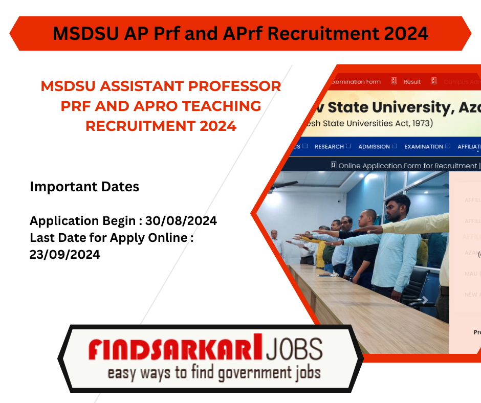 MSDSU Assistant Professor Prf and APro Teaching Recruitment 2024