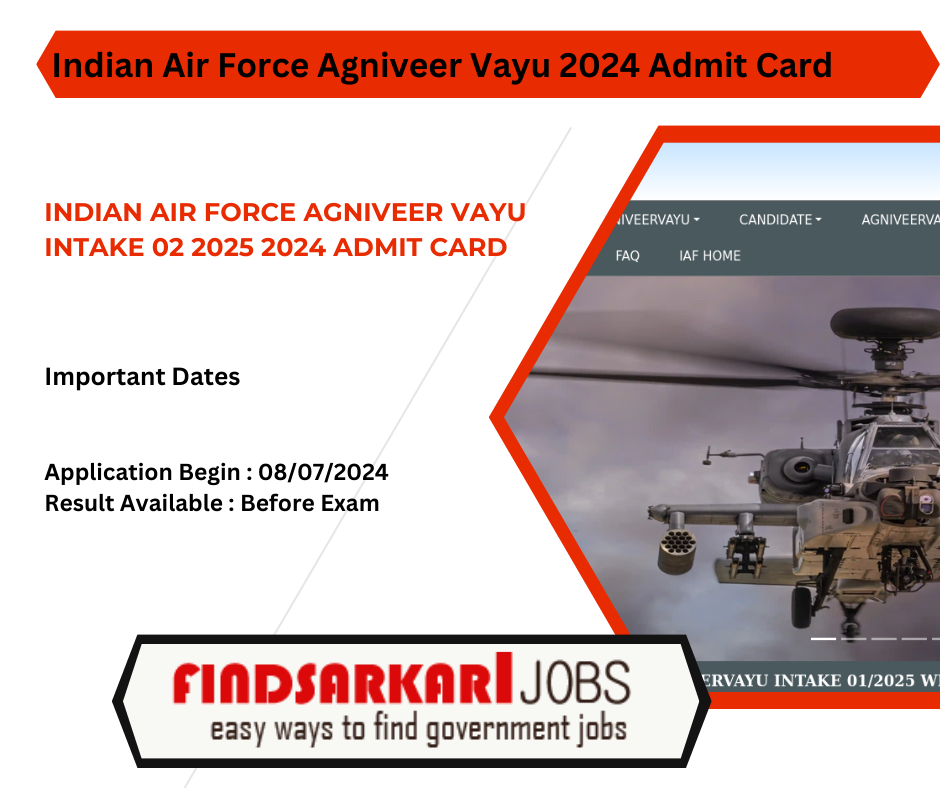 Indian Air Force Agniveer Vayu Intake 02 2025 2024 Admit Card